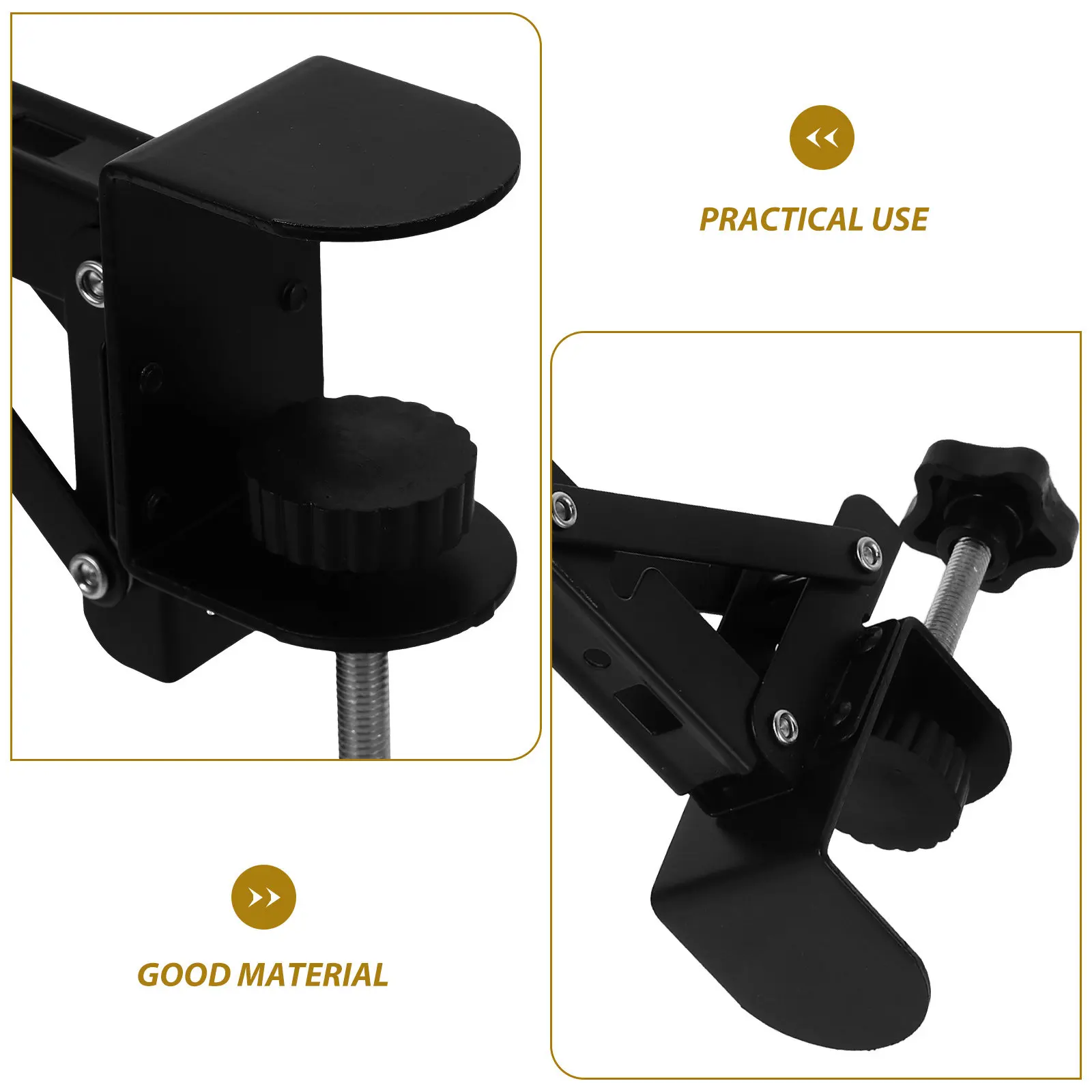 2Pcs Adjustable Clamp on Desk Extender Shelf Ergonomic Arm Rest Wrist Support Computer Desk Tray Foldable Keyboard Stand No