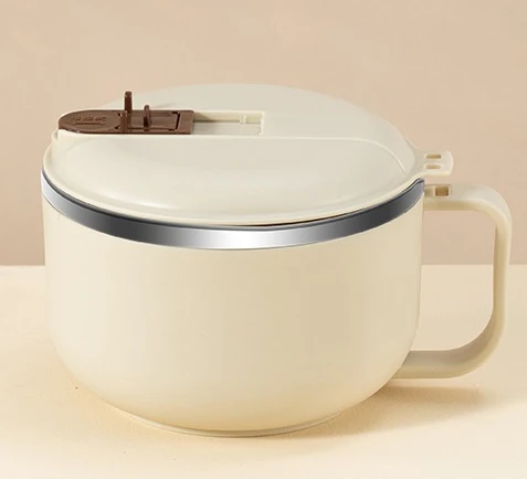 

Stainless steel, instant noodle bowl belt, cover bowl, household noodle soup