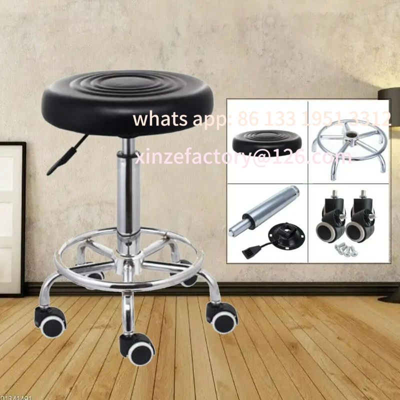 

Customizable 360° Rotatory Hairdressing Chair Bar Stool PU Leather Swivel Lift Adjustable Breakfast Chair