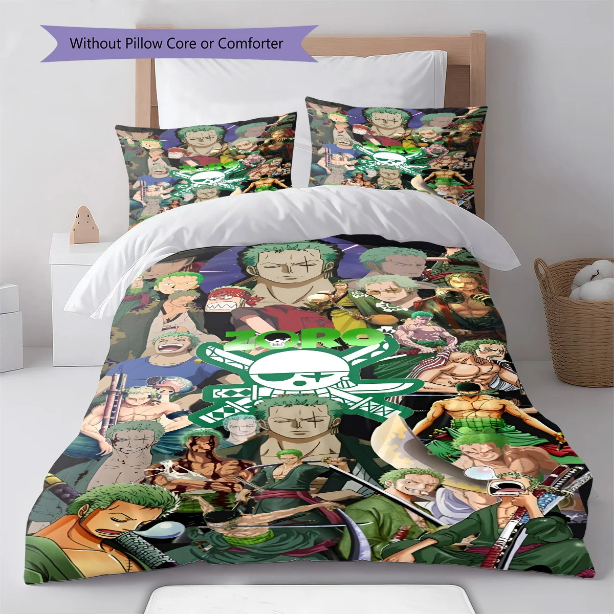 One Piece Luffy Stretching Pose Bedding Set Anime Duvet Cover Polyester Soft Comforter Set -QJY