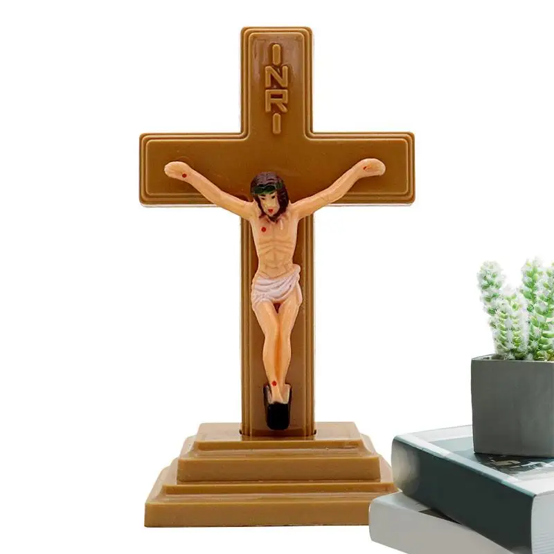 Church Relics Jesus On The Stand Cross Wall Crucifix Antique Home Chapel Decor Church Tabletop Decoration