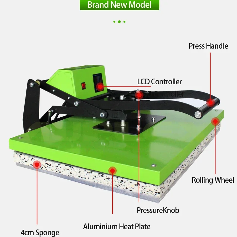 Mesin Press panas sublimasi cetak Digital spanduk kain Format besar 24x31 inci untuk tekstil 1 tahun 1 Unit Manual CE