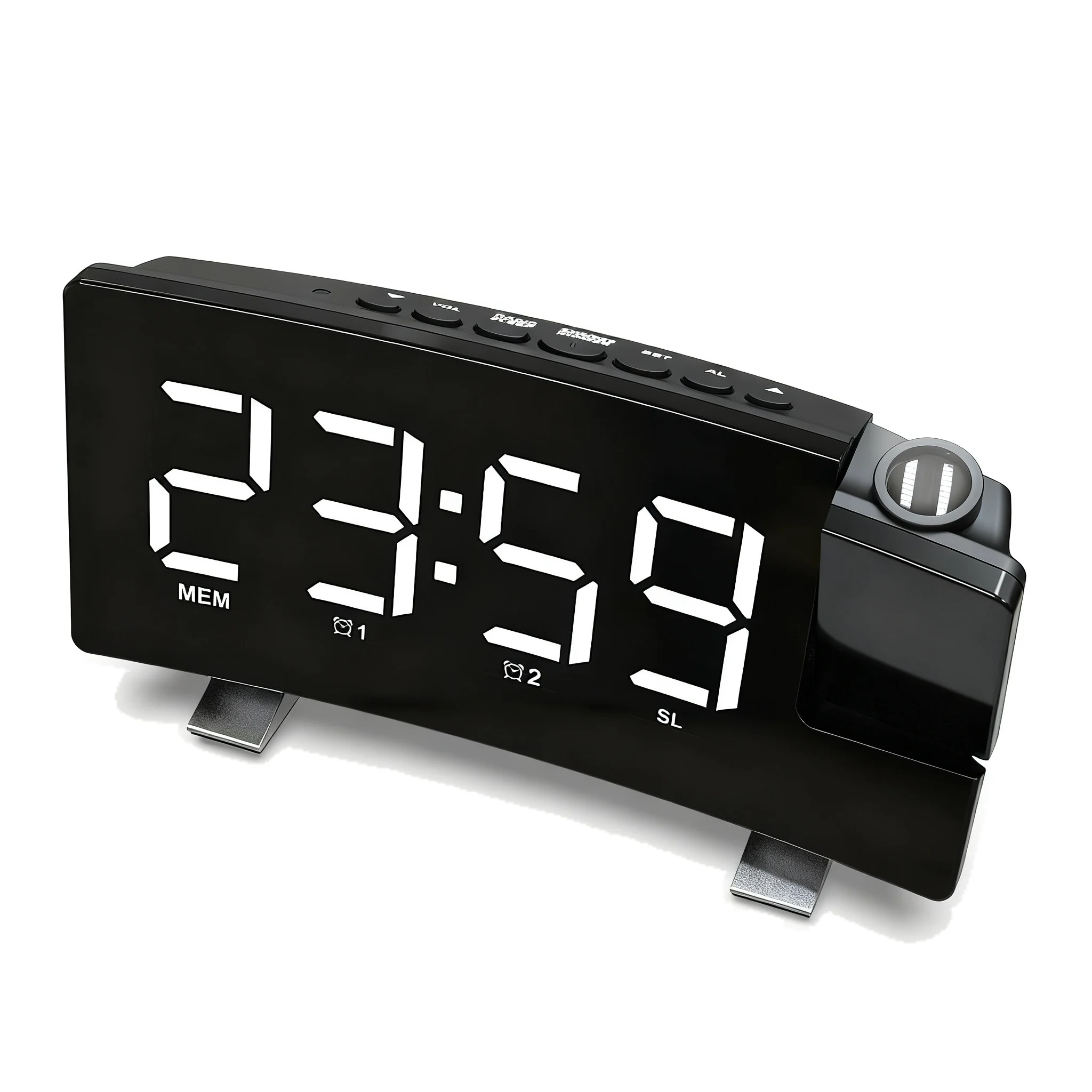 Projector Clock Alarm Clock Green Built-In Projector Crisp Clear Numbers 3 Brightness Levels