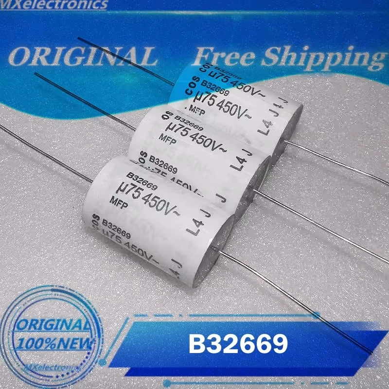 

(5 Pieces) 100%NEW B32669 copper pin axial capacitor 0.47 UF450VAC U47/450VAC 17*33mm