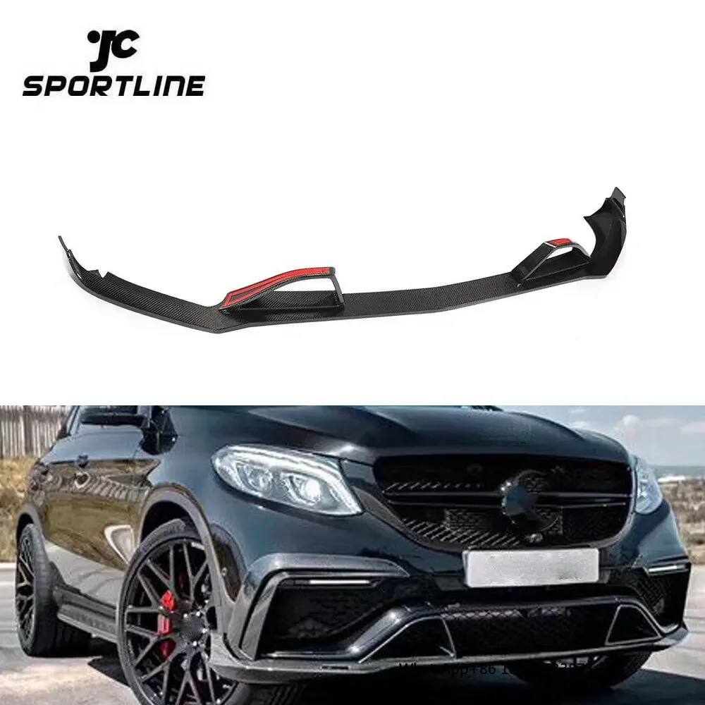 JCSportline Carbon Fiber GLE63 Front Diffuser Lip for Mercedes Benz GLE63 AMG S Base Sport Utility 4-Door 2015-2019