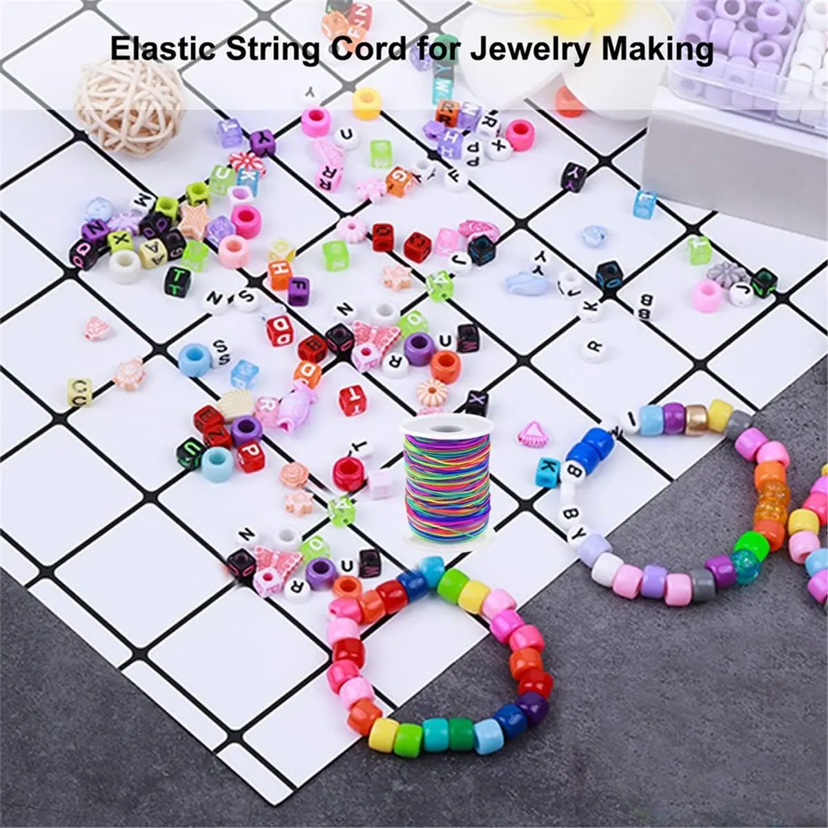 update. 1mm Elastic Bracelet Cord, Sturdy Rainbow Elastic Cord, Suitable for Jewelry Making, Necklaces, Beading and Crafts.
