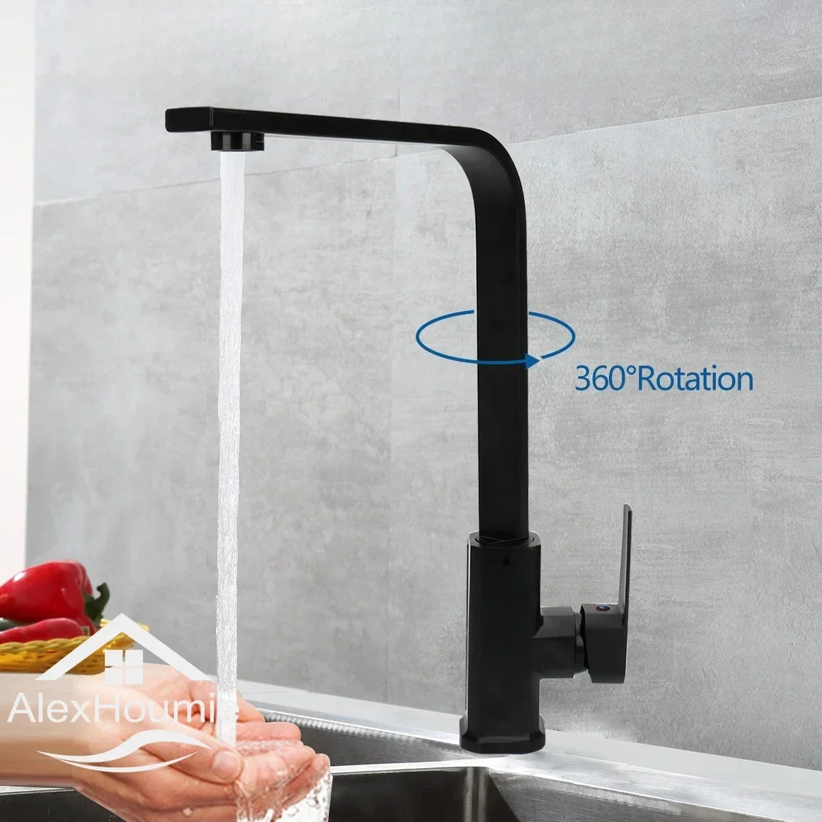 Kitchen Faucet Black Water Tap Kitchen Sink Mixer Tap Stream Sprayer Head Chrome Brushed Nickel Water Tap Sifang Kitchen Faucet