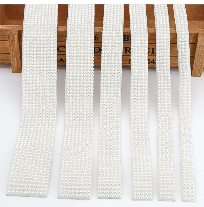 10 Yards Perlenstreifen Band Selbstklebendes Klebeband Künstliche Perle Wrap Roll Aufkleber Perlenbesatz DIY Handwerk Hochzeit Party Dekor – Detail 2