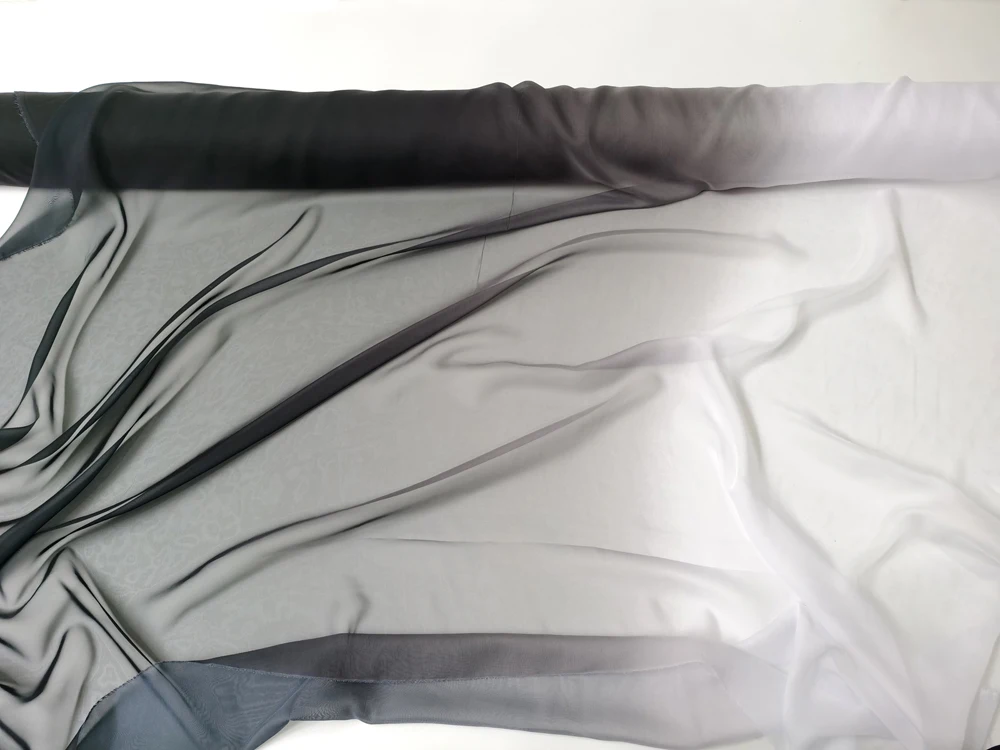 Farbverlauf-Imitat-Seidenstoff 30D Chiffon-Gewebe für Kleider, 2-Farben-Stoff für Tanzkleidung, Hochzeitsstoff Meterware – Detail 3