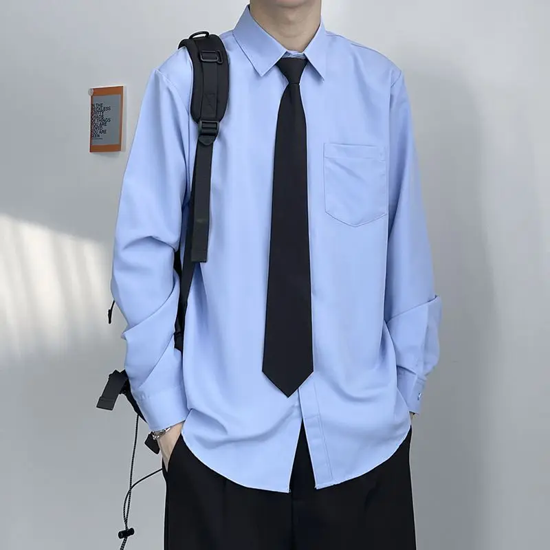 Men College Style Shirt Unique Handsome Spring Fall Class Uniform Grad Top