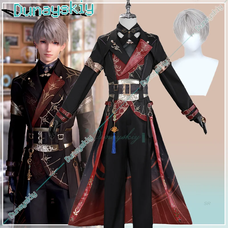 

Love And Deepspace Xavier Косплей Light Hunt Черный костюм Мужской костюм на Хэллоуин