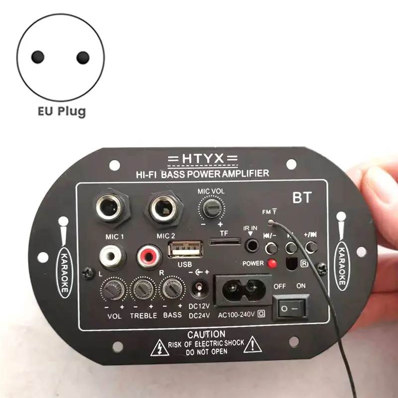 A30F-Amplifier Board With Optical Audio Bluetooth AMP USB FM Radio TF Player Audio Subwoofer For Home Car(EU Plug)