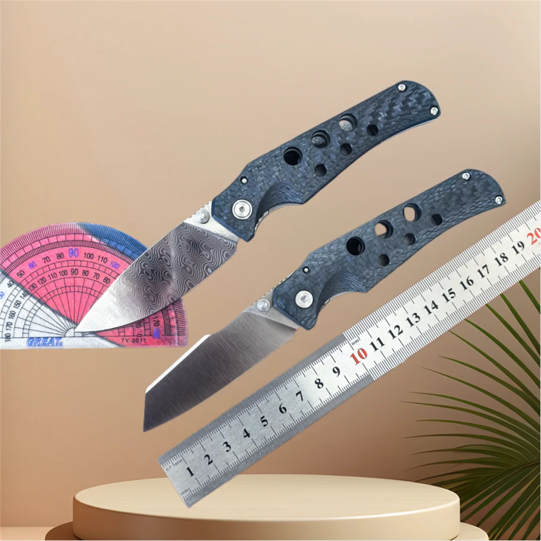 M390 Steel Folding Knife Carbon Fiber Titanium Alloy Handle Bearing Camping Fishing Hunting Outdoor Rescue EDC Defense Tool