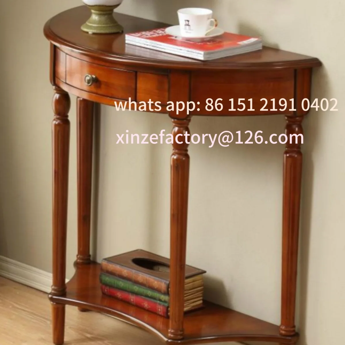 

Customizable European solid wood porch table partition cabinet