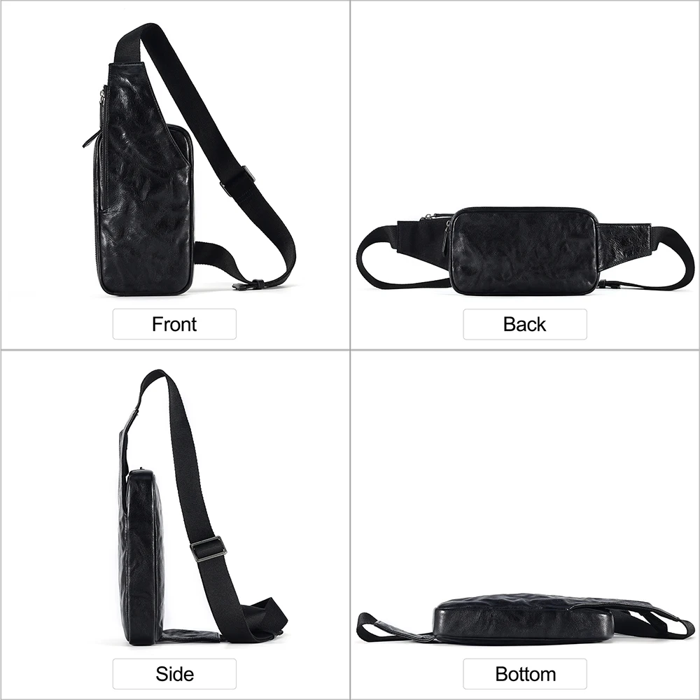 Imagem -02 - Joyir Pacote de Peito dos Homens de Couro Genuíno Bolsa Crossbody Sling Luxo Ombro Peito Pacote Dia Viagem ao ar Livre Caminhadas Daypack Novo