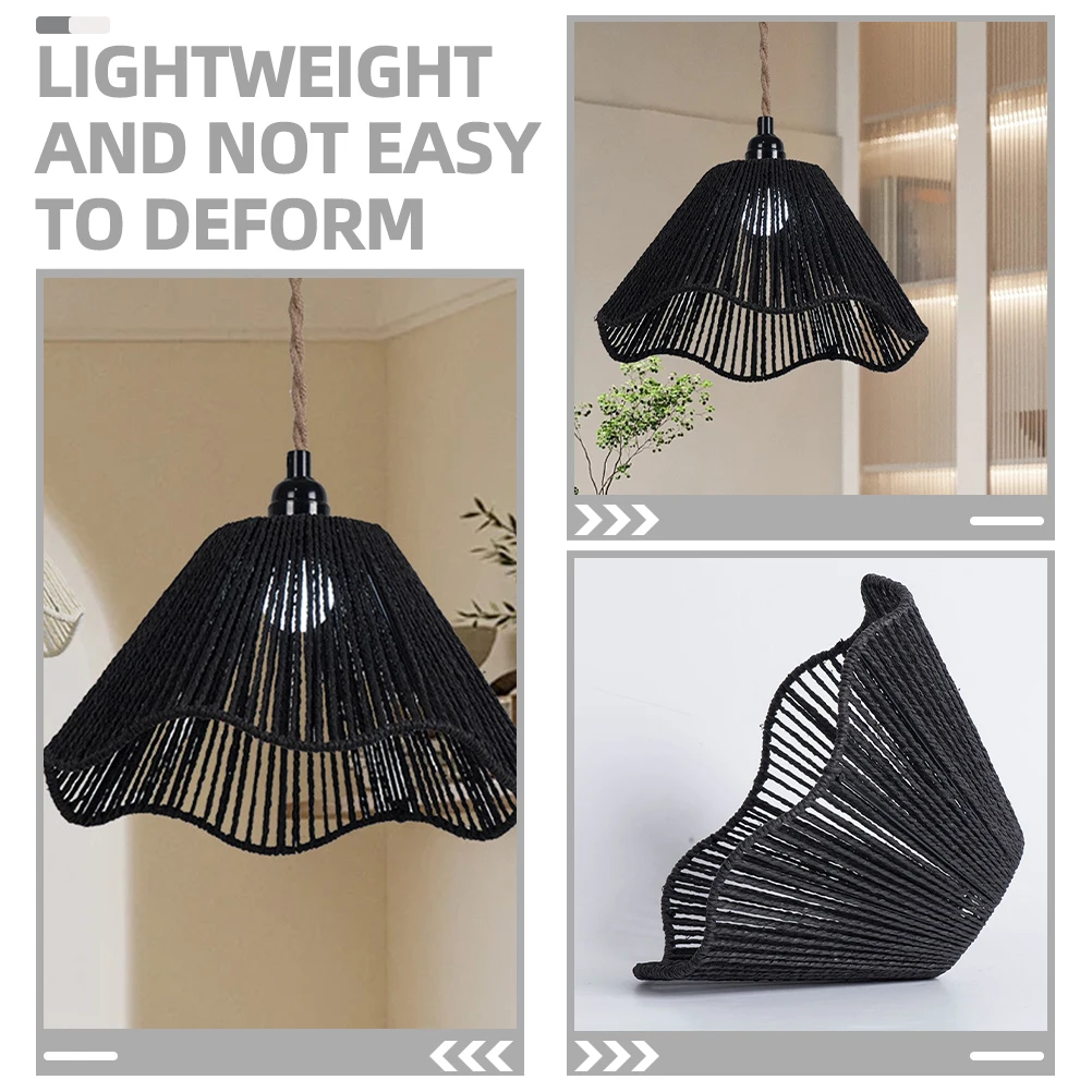 

Vintage Rustic Lampshade Hand-Woven Woven Light Cover Sturdy Decorative Farmhouse Pendant Chandelier Ceiling Wall Lamp