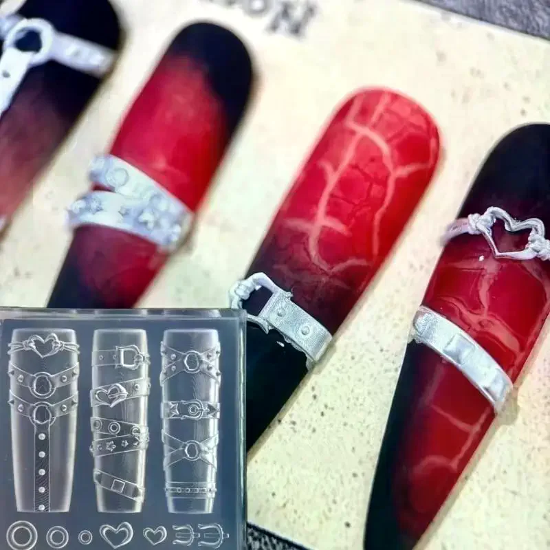 Summer Fruit Candy Nail Art Silicone Mold Fashion Belt Design Nail Art Decors Diy Nail Stamping Plate