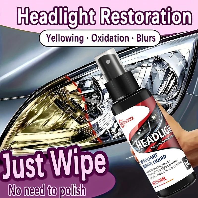 This spray is specially designed for car headlight repair and can effectively restore headlights that have become dull and yello