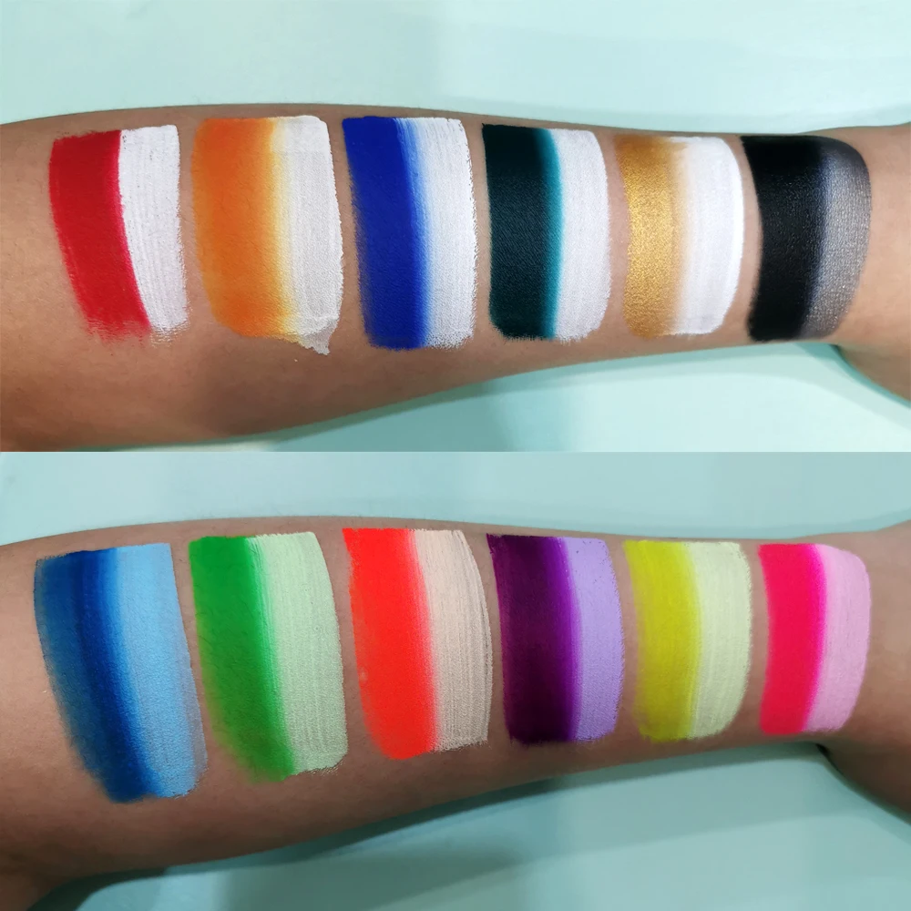OPHIR Rainbow Face Paint Palette Split Cakes Body Painting 12 Groups Water-Based Face Painting for Children Halloween RT013A