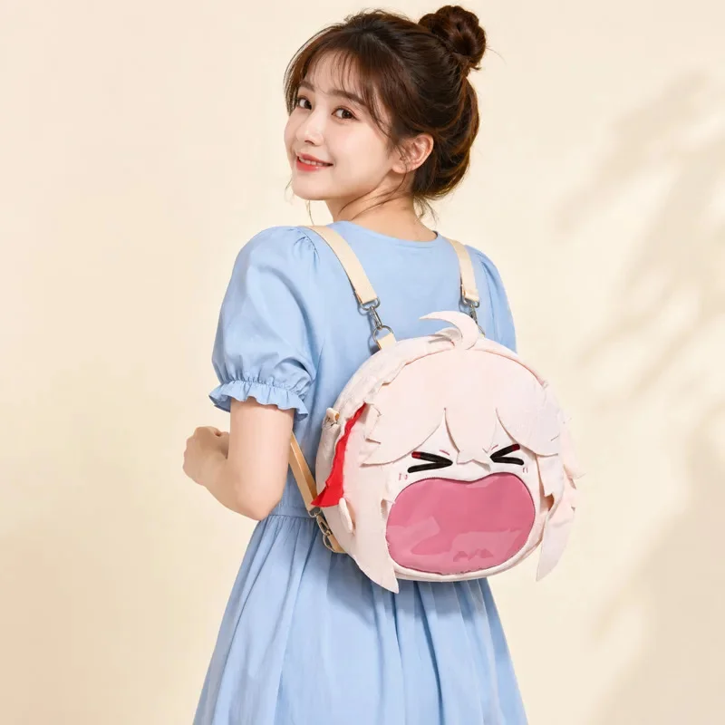 Genshin Impact Character Backpack Kawaii Ita Bag Transparent Pocket Anime Game Shoulder Bag Cute School Travel Gift For Fans