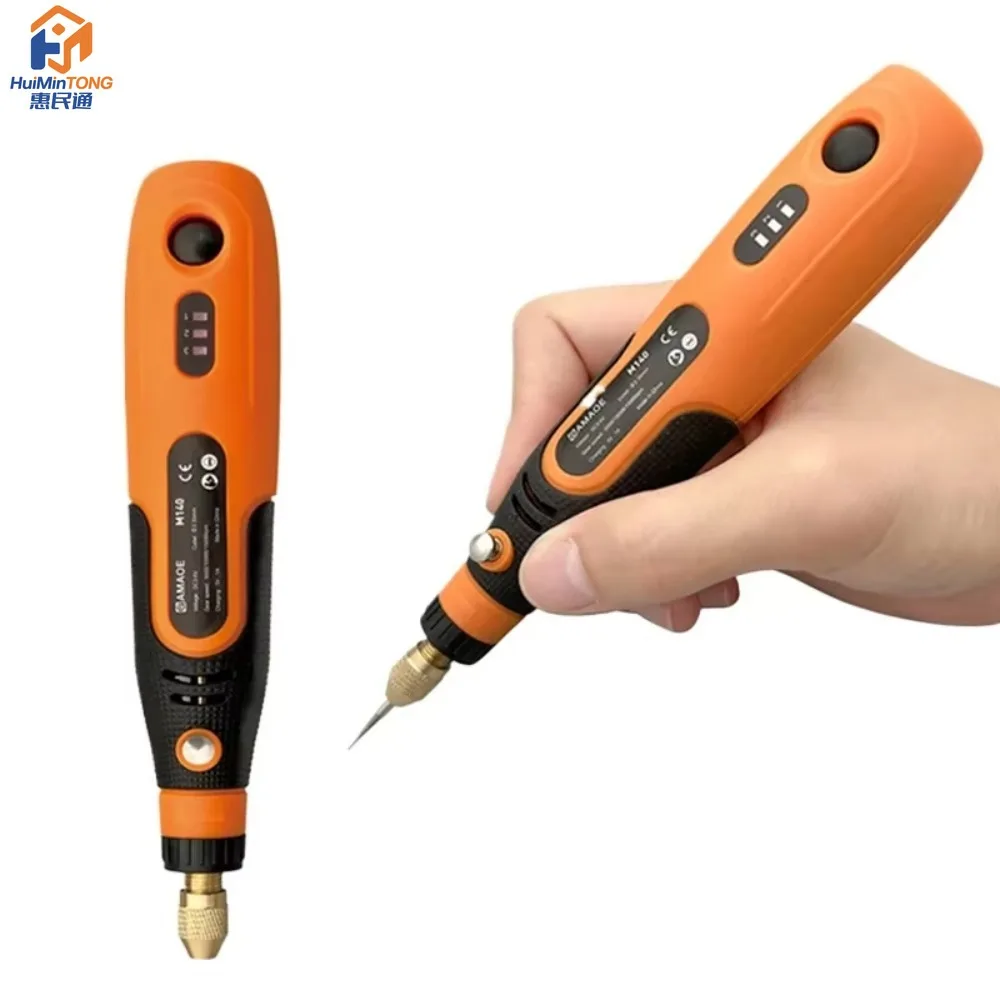 AMAOE M140 Intelligent Electric Handheld Polishing Machine Engraving Pen Set Tool for Drilling, Cutting, and Repairing IC Chips