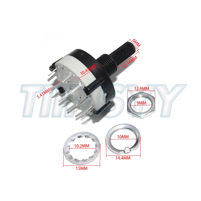 RS26 Selectable Band Rotary Channel Selector Switch Single Deck Rotary Switch Band Selector 1 Pole Position 12