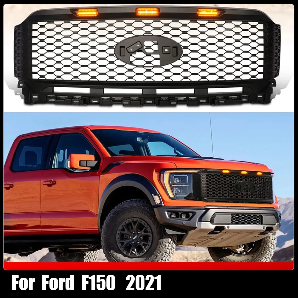 

4x4 Car ABS Grill Mesh Raptor Grills Pickup Racing Grille Front Grill Bumper Grilles Cover Truck Parts For Ford F150 2021