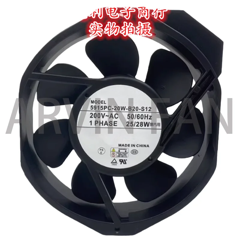 

5915PC-20W-B20-S12 17238 В вентилятор цельнометаллического корпуса 200 В с термостойкими лопастями