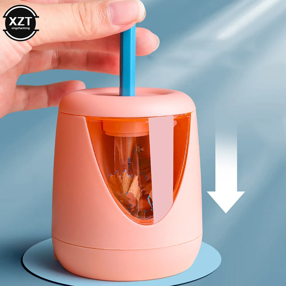 Electric Safety Pencil Sharpener Send DIY Stickers Students Drawing Study Automatic Pencil Sharpener- Battery Style