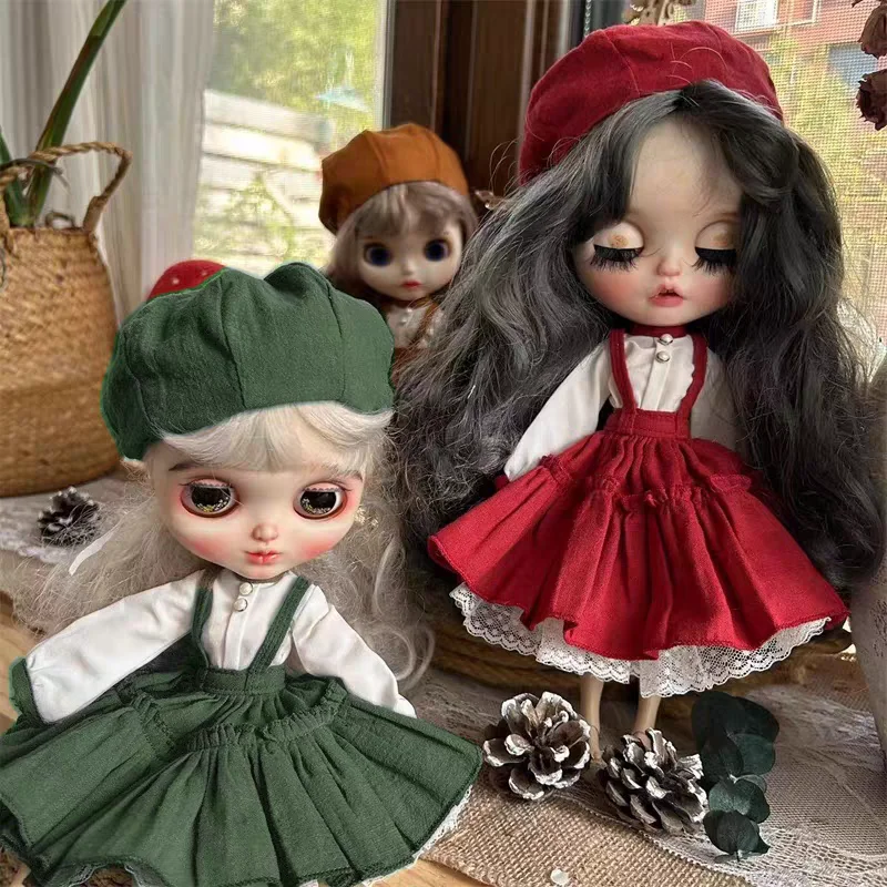 Blythe Doll Clothes Azone Retro Ob22 Set Baby Clothes Spring Ob24 Bud Skirt Set 4-piece Set 3 Colors