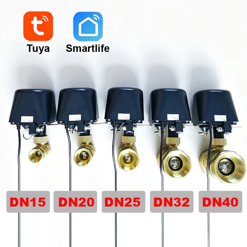 Tuya Zigbee WLAN-Wasserhahn mit Kugelventil und Timer, intelligenter Garten-Wasserhahn-Controller, DN15 bis DN40, unterstützt Alexa und Google Assistant.