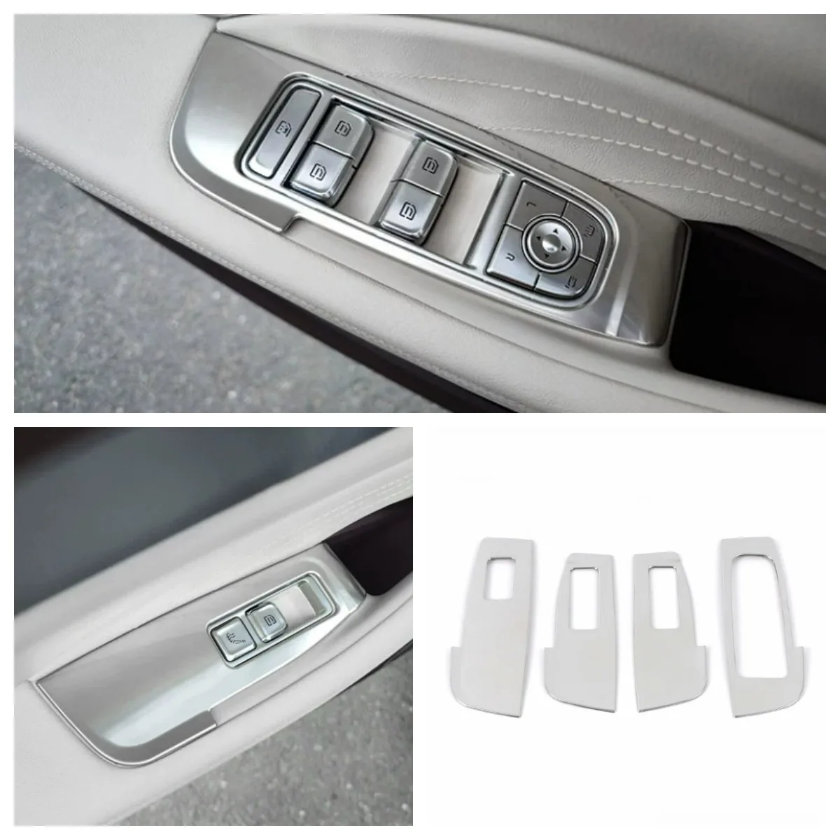 

Door Armrest Window Switch Control Protection Panel Cover Trim Stainless Steel For HONGQI H5 2023 2024 Interior Accessories