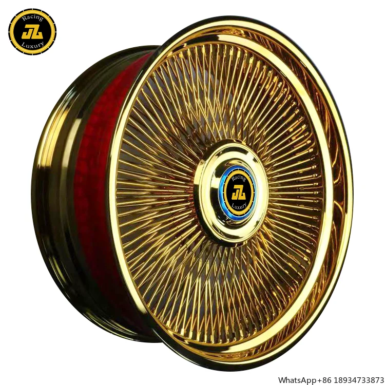 JZ109 custom 100/140/180 spoke wire wheel polishing chrome gold/silver for old Cadillac Lowrider Vintage Car