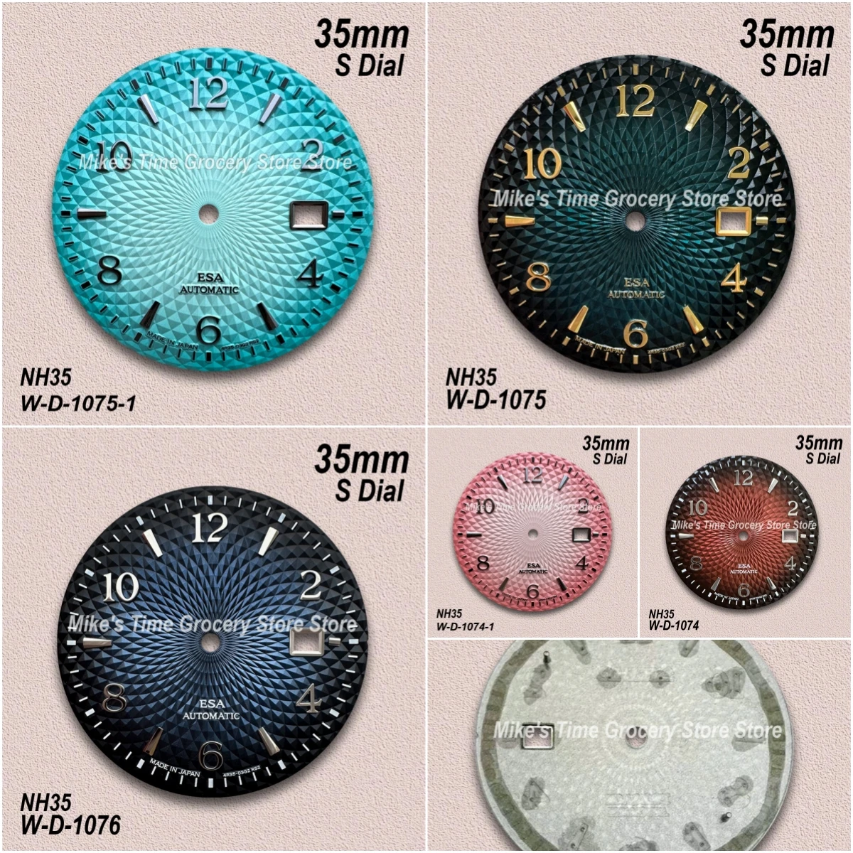 35mm Cocktail S Dial Fit NH35/NH36 Movement High-Quality 3D Lotus Watch Modification Accessories