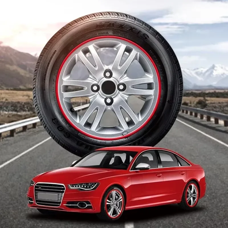 Car Wheel Rim Blades Protector Line Tire Guard Decorative Strip Rubber Moulding Trim More Color Car Sticker Styling 8 Meters