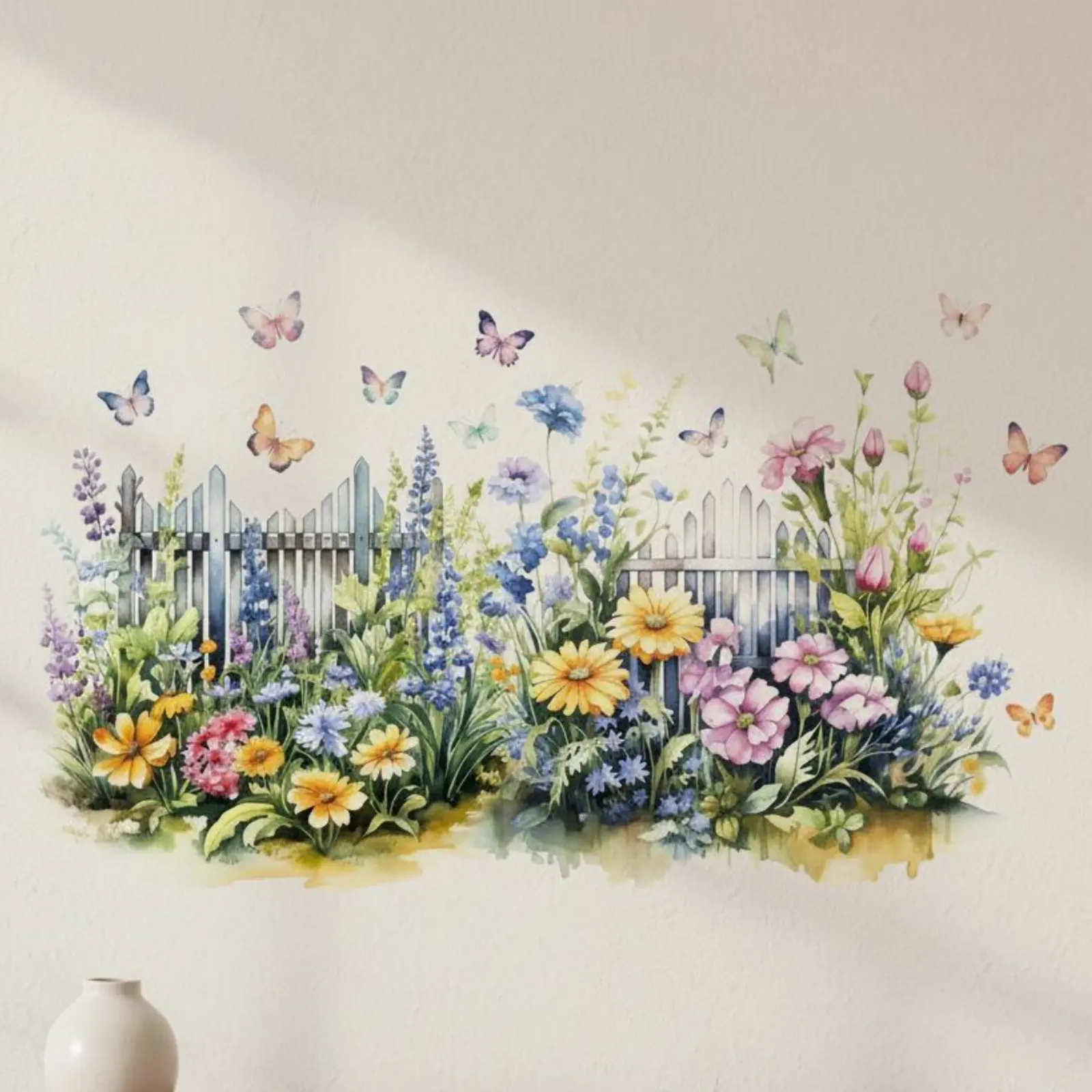 Green Plant Wall Sticker Removable Arched Window Wall Art Fake Window Sticker Sustainable Vinyl Nature Landscape Decal No