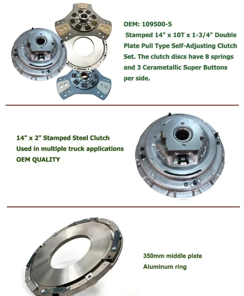 Self-Ajustar Truck Clutch Kit, placa dupla, tipo Pull