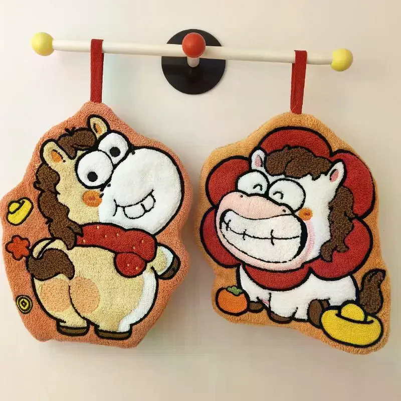 Horse Hand Towel Chinese New Year 2026 Hand Towel Absorbent Handkerchief Spring Festival Hand Towel Bathroom Wipe Water Towel