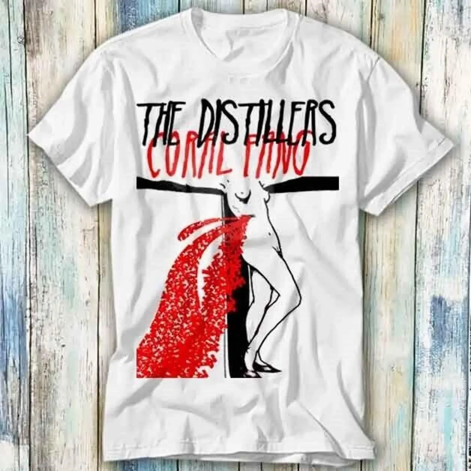 The Distillers Coral Fang Rock T Shirt Meme Funny Top Style Gamer Movie Music 618 vintage Washed Comfortable Unisex Versatile
