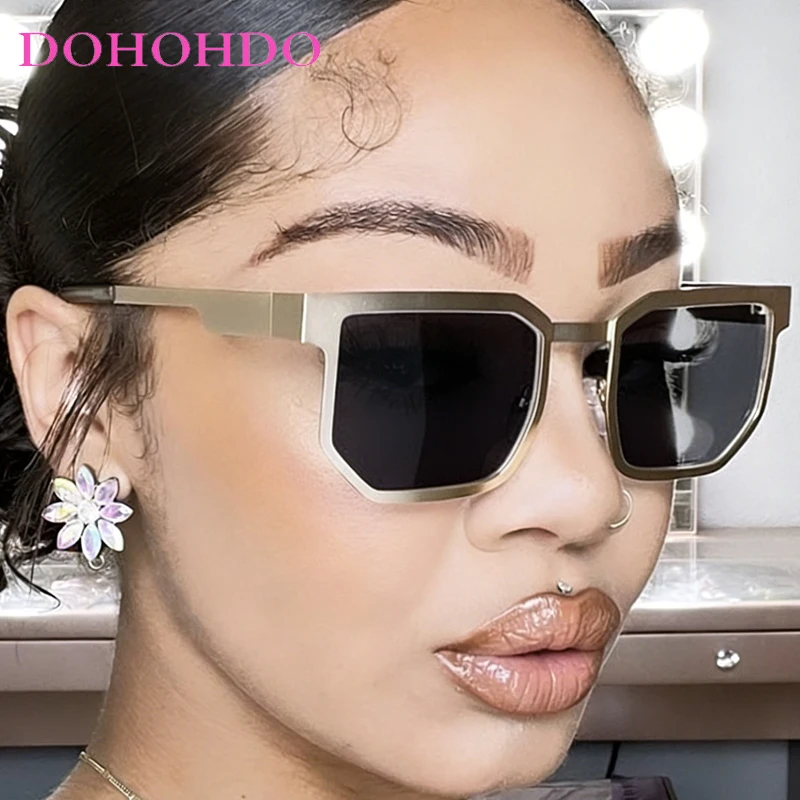 

Punk Metal Fashion Square Men Women Sunglasses Brand Designer Outdoor Sports Travel Drive Fishing Glasses UV400 Lentes De Sol