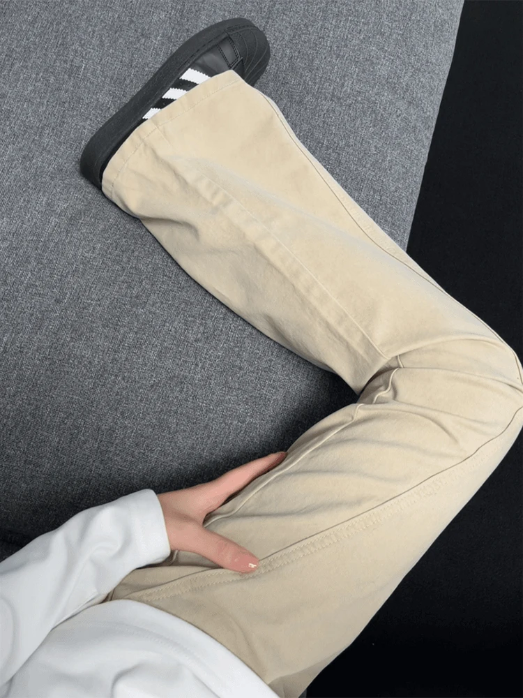 American Retro Diagonal Cut Flared Jeans Men's Style Cleanfit Pants Trendy Straight Loose Knife Denim Jeans Casual Wear