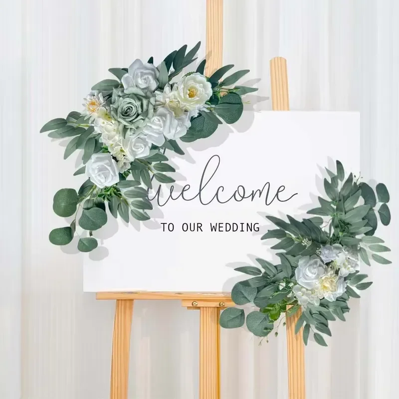 Silk Artificial High-End Wedding Chair Back Flower Simulation Bouquet Handmade Table Staircase Decoration DIY Finished