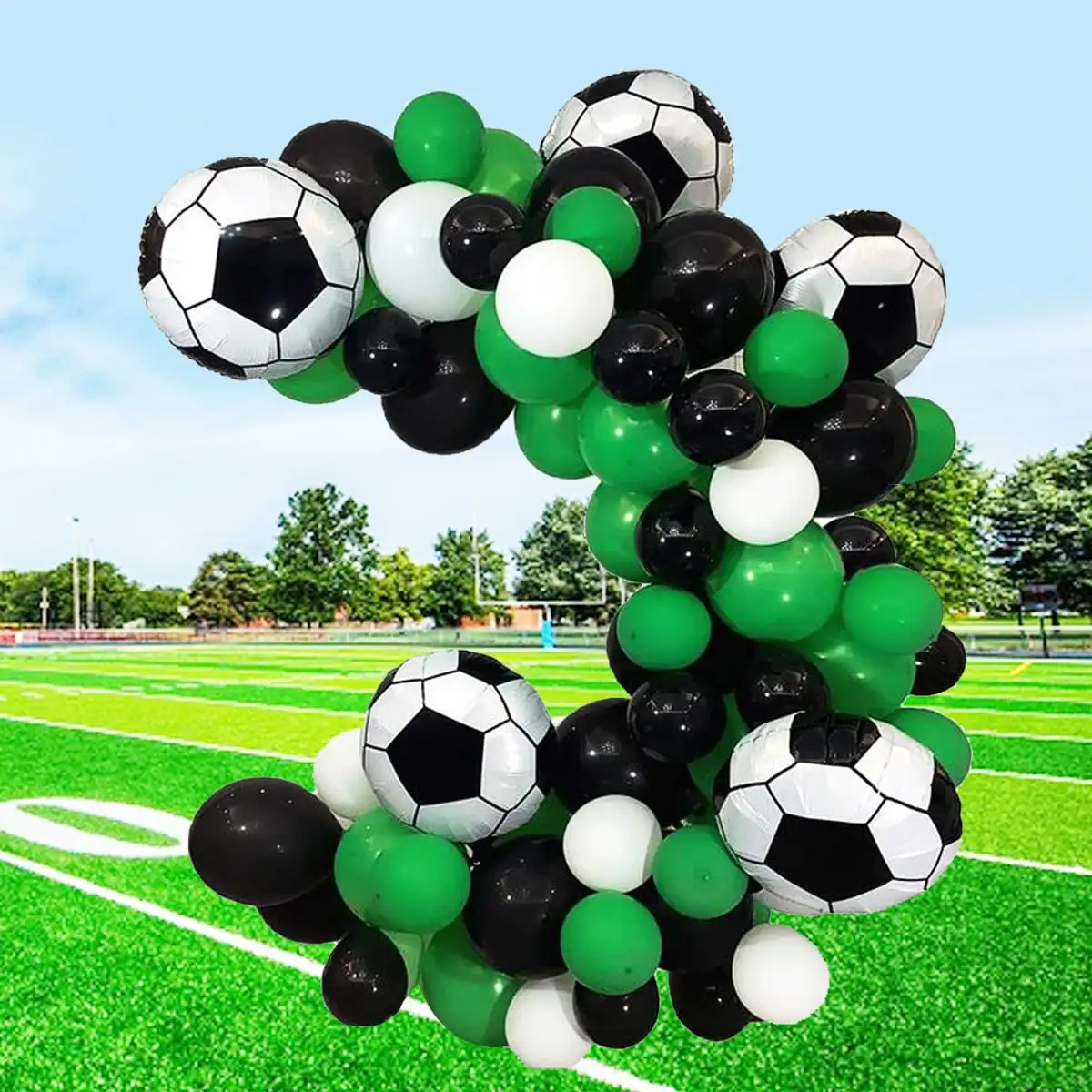 74pcs Football Balloon Arch Boy Birthday Party Supplies Black Green Latex Balloon Baby Shower Decoration