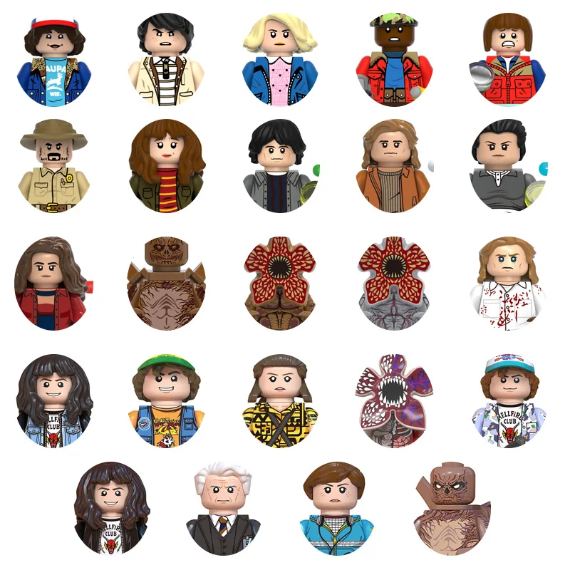 Blocos de Montar Vintage Anos 80: Equipe de Mistério Sci-Fi, Aventura no Mundo Paralelo, Mini Figuras Colecionáveis, Brinquedo de Montar, Presente para