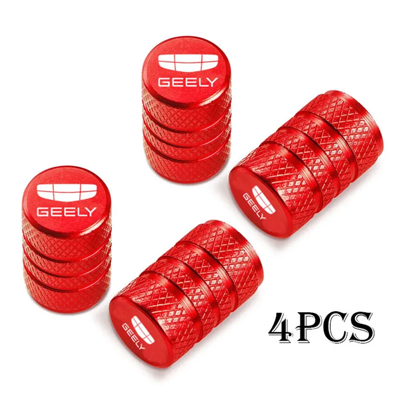 For Geely Atlas Coolray Emgrand EC7 EC8 X7 EX7 CK2 Car Wheel Tire Valve Caps Tyre Stem Covers Airdust Waterproof Car Accessories