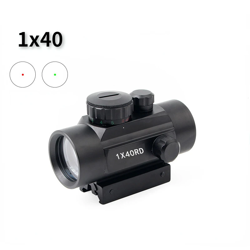 1X40 2X40 3X42 3X44RD Tactical Hunting Red Green Dot Sight Scope Optics Riflescope Fit 11/20mm Rail Collimator Sight