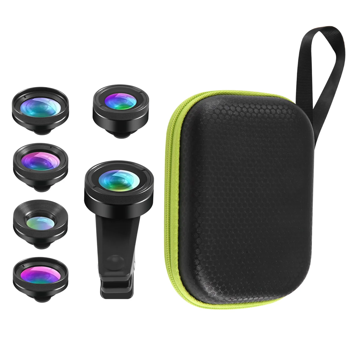 New 6In1 Kit Camera Lens Photographer Mobile Phone Lenses Kit Macro Wide Angle Fish Eye CPL Filter for Mi9