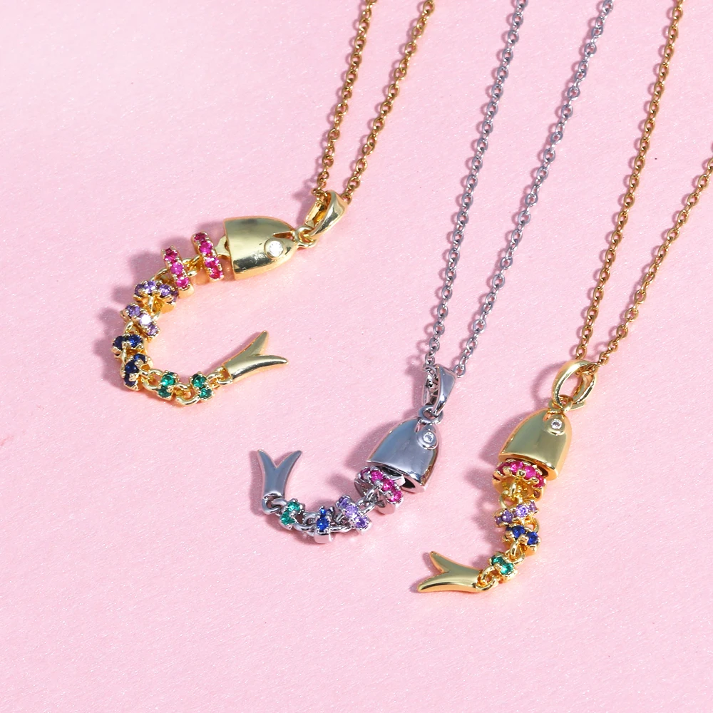 Stainless Steel Elegant Female Dynamic Fish Necklace High-End Marine Creature Pendant Jewelry Gift for Women