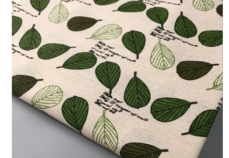 Manufacturer direct sales Linen fabric Hemp cloth printing Two-color banana leaf Tablecloth Pillow DIY  100-150CM