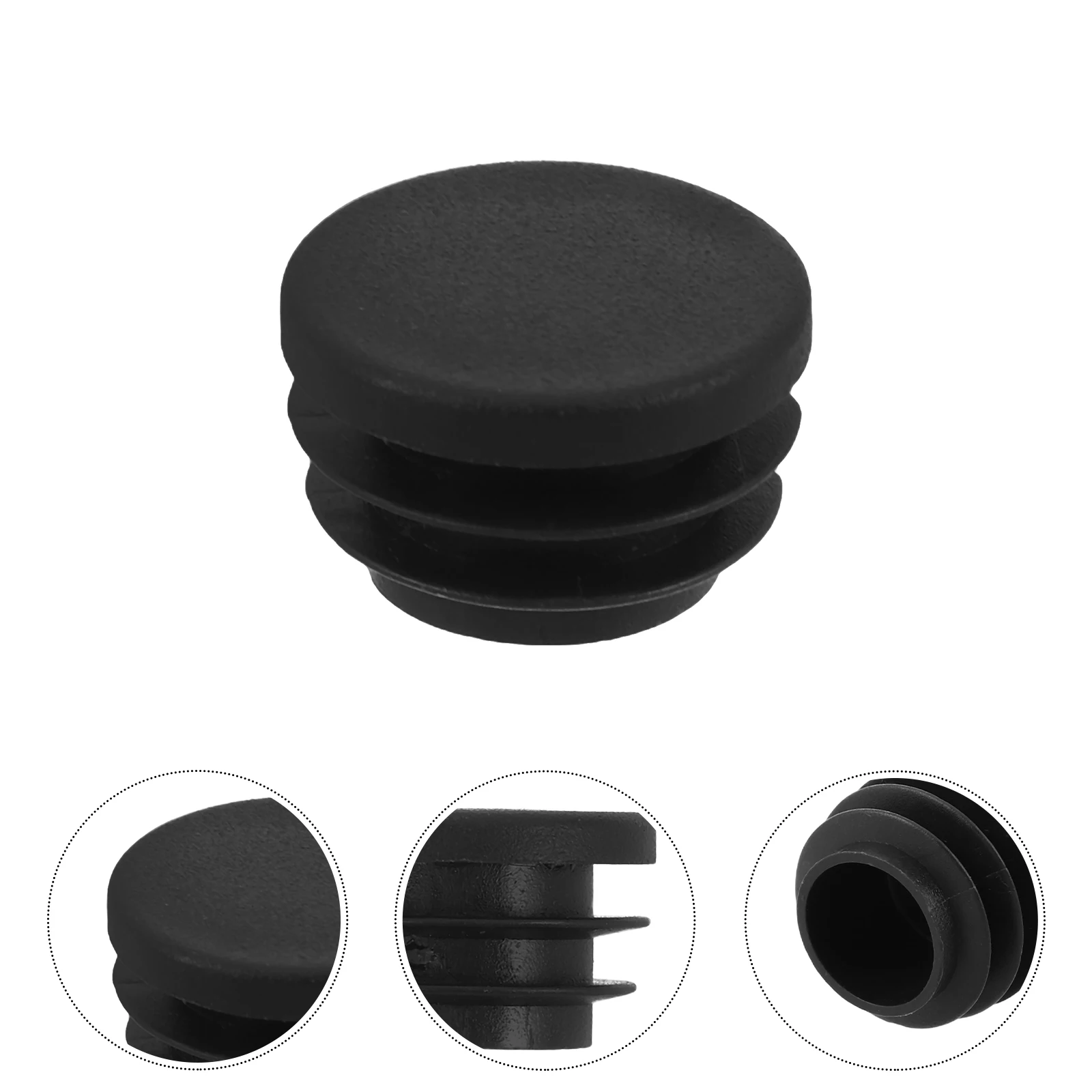 

40 Pcs Plastic Plug niture Feet Protectors Round Tube Black Chair Leg End Caps